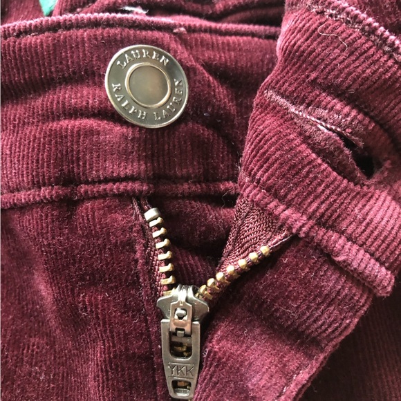 Lauren Ralph Lauren Burgundy Corduroy Premier Straight Pants Size 6P - Picture 11 of 16